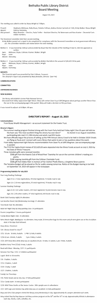 August 10, 2023 - Board Minutes