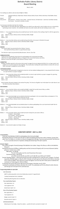 May 11, 2023 - Board Minutes