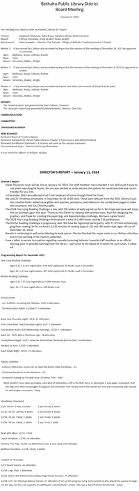 January 11, 2024 - Board Minutes