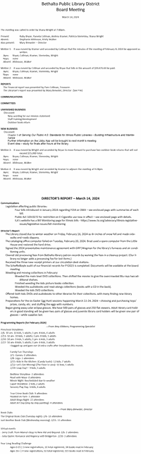 March 14, 2024 - Board Minutes