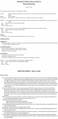 April 11, 2024 - Board Minutes