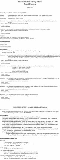 June 13, 2024 - Board Minutes