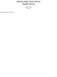 August 8, 2024 - Budget Hearing Minutes