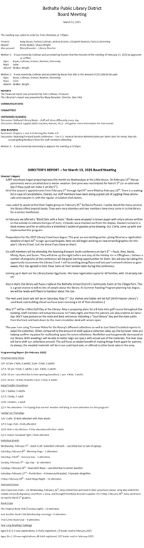 March 13, 2025 Board Minutes