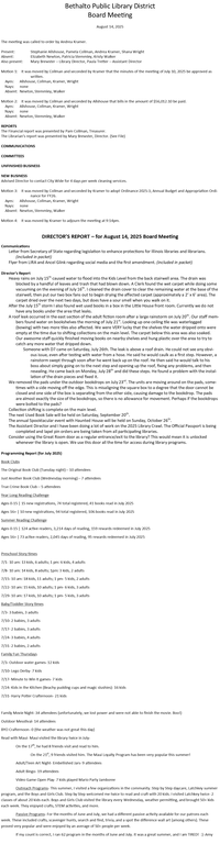 August 14, 2025 - Board Minutes