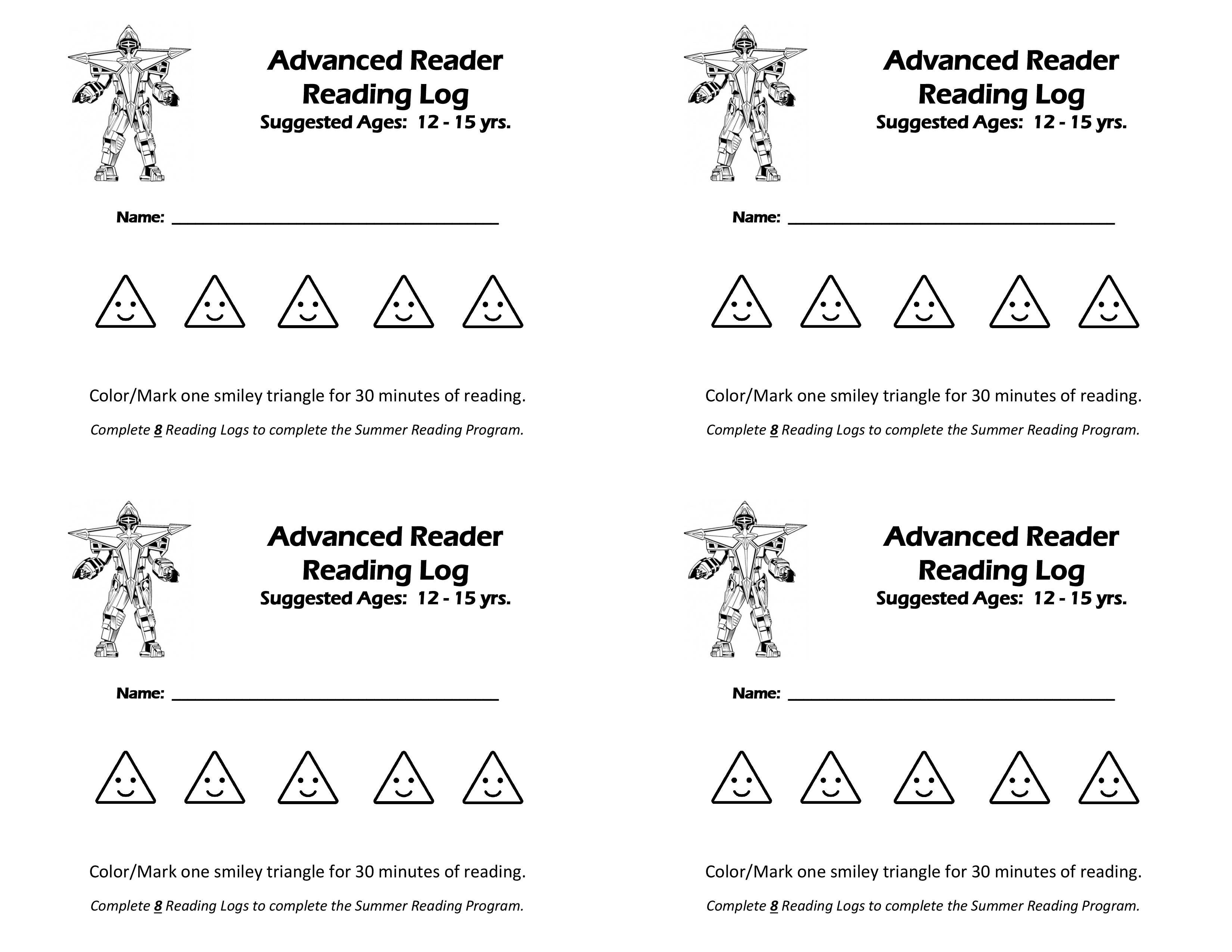 2017 Summer Reading Program Reading Logs - Advanced Readers.jpg