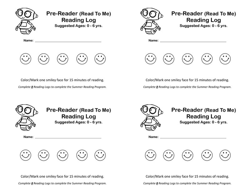 2017 Summer Reading Program Reading Logs - Pre-Readers.jpg