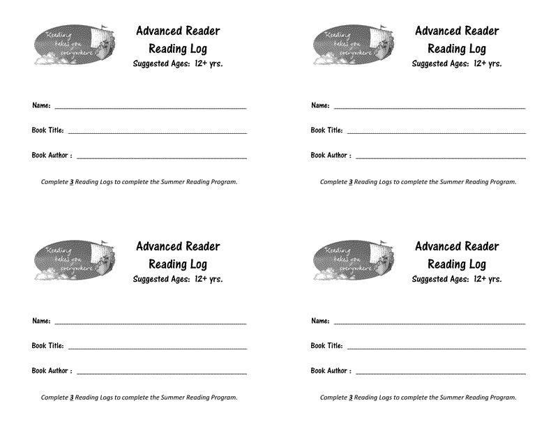 2018 Summer Reading Program Reading Logs - Advanced Readers.png