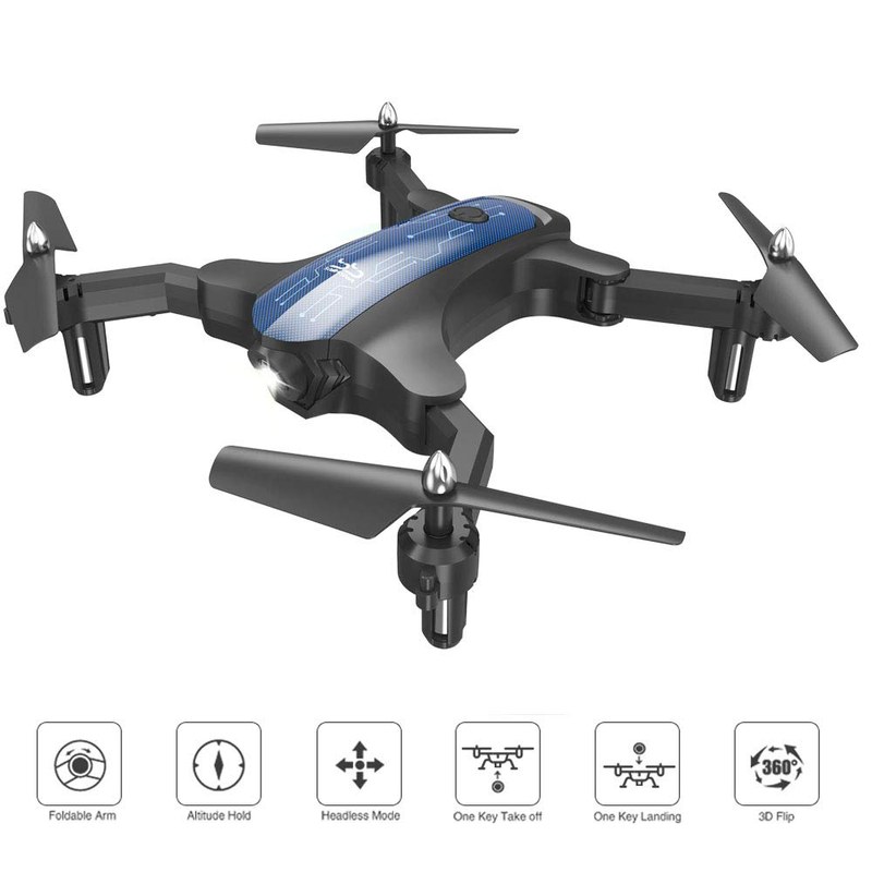 ScharkSpark Drone for Beginners, Portable RC Quadcopter with Foldable Arms Indoor-Outdoor Play, 6-Axis Gyro One-Key Return-Headless Mode-Altitude Hold-3D Flips, Warrior II.jpg