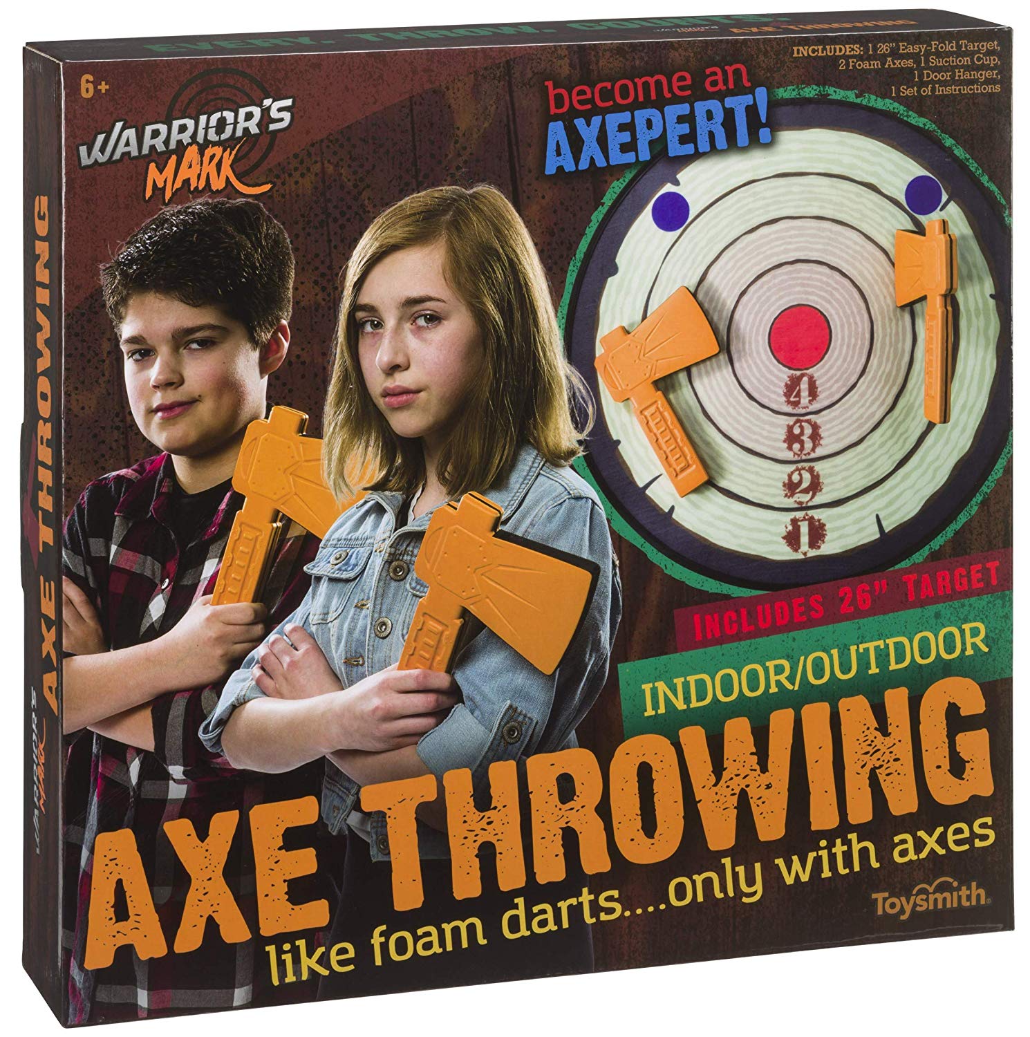 Toysmith Warrior's Mark Indoor-Axe Throwing Game Warrior's Mark Indoor-Outdoor Foam Axe Throwing Game.jpg