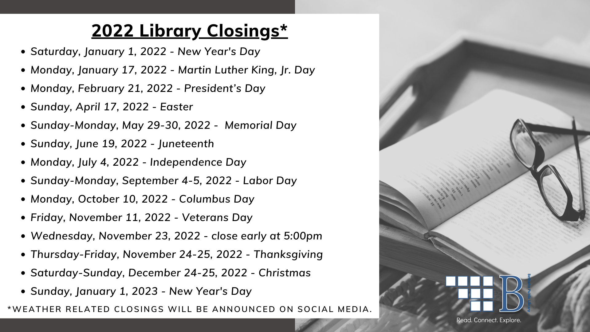 Weather related closings will be announced on social media.png